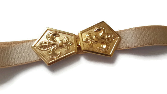 חגורת מותן בסגנון וינטג' אבזם זהב- פלר